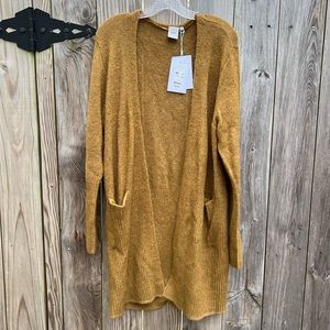 ICHI Kamara Golden Brown Knit Duster Cardigan Sweater Women’s XL NWT NEW